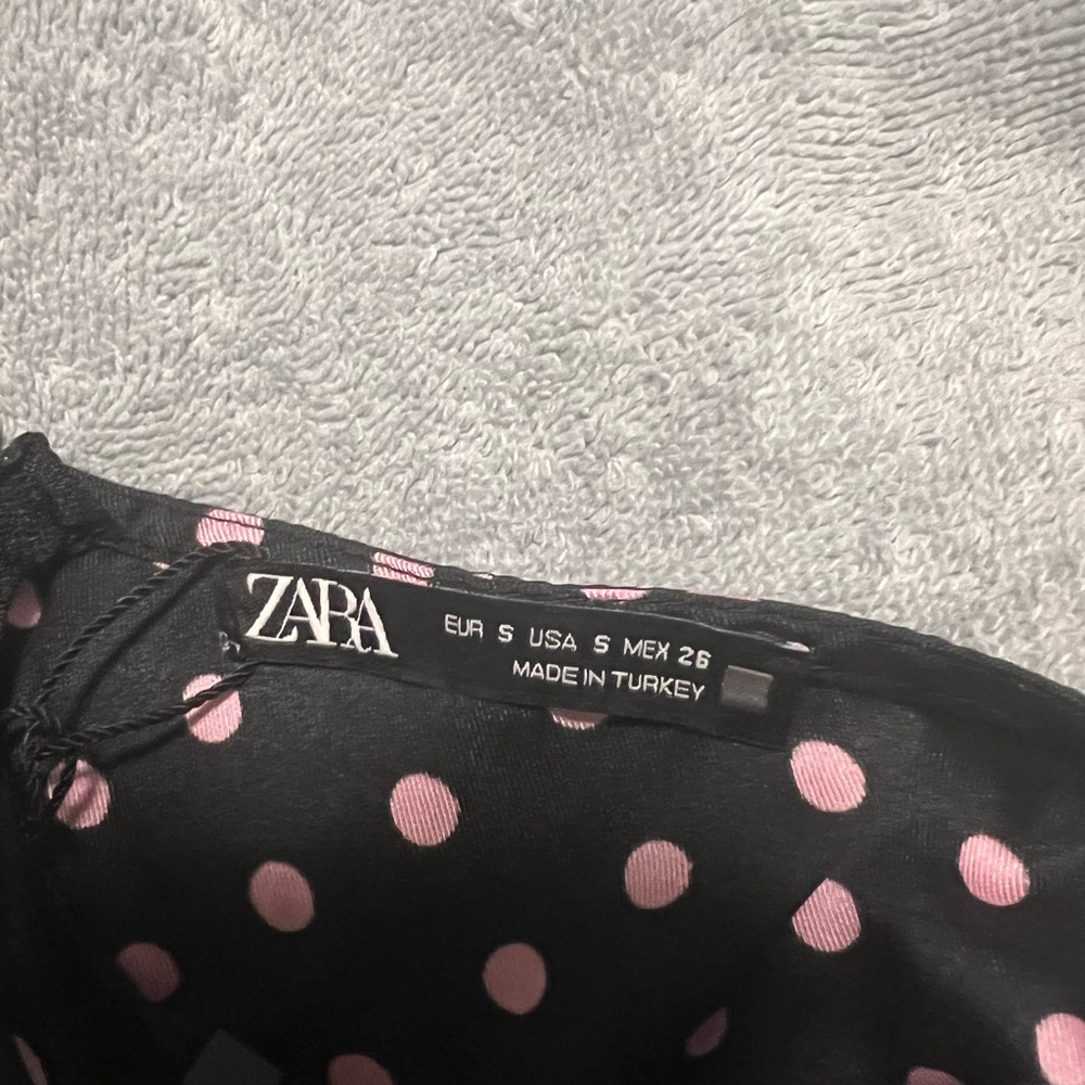 Zara Black and Pink Polka Dot Dress